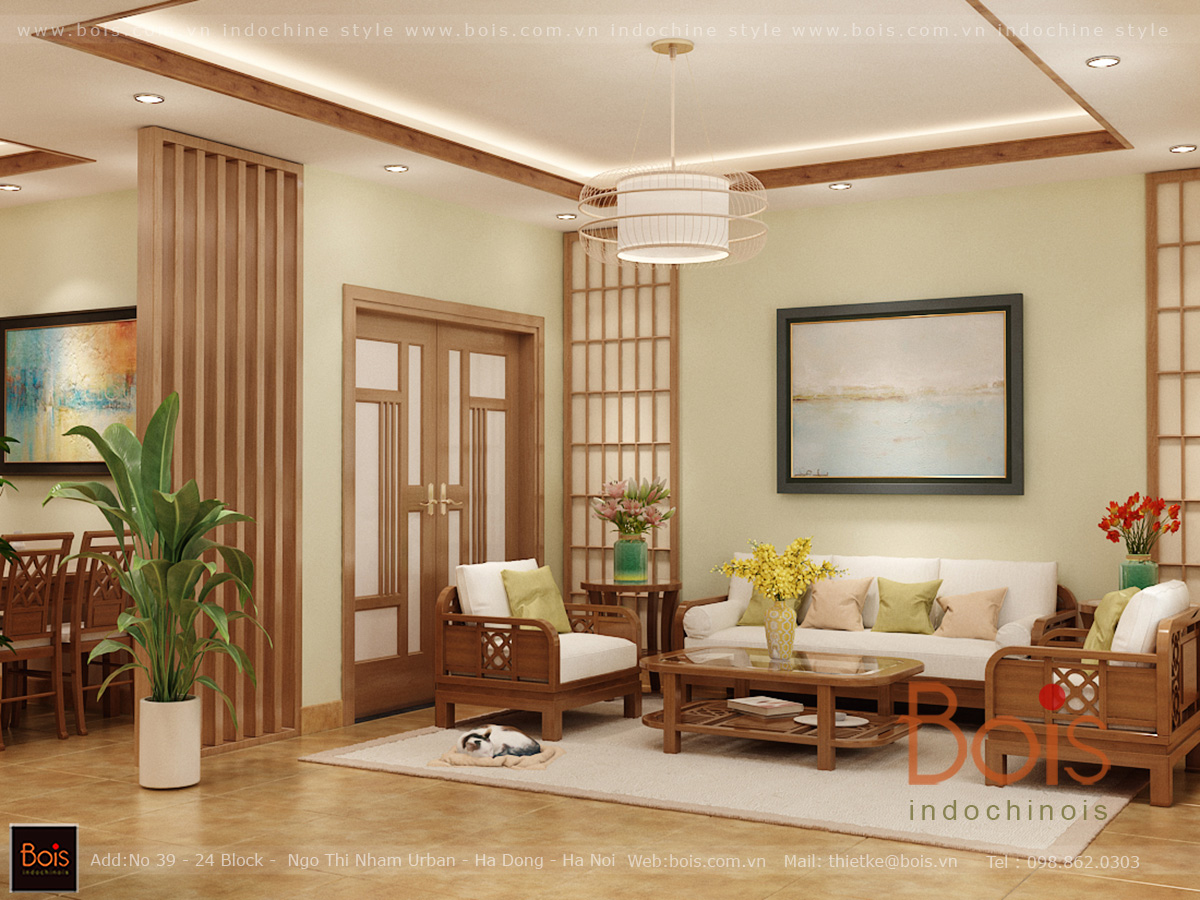 Thiết kế nội thất nhà vườn phong cách Nhật Bản với đồ gỗ Việt