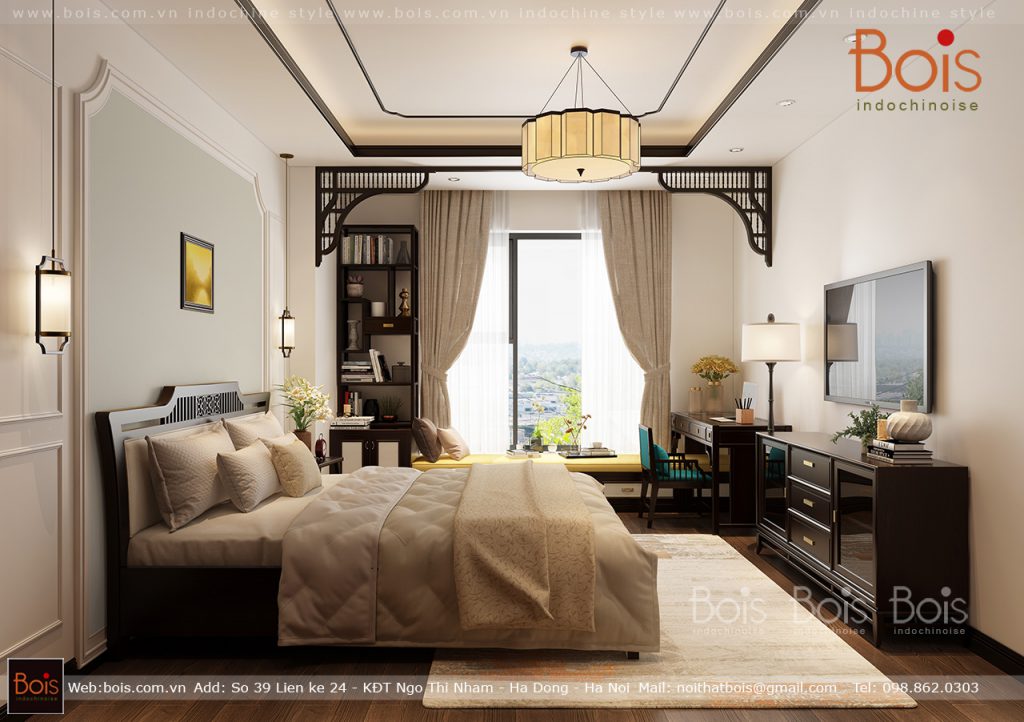 Phòng ngủ master chung cư Vinhomes Ocean park