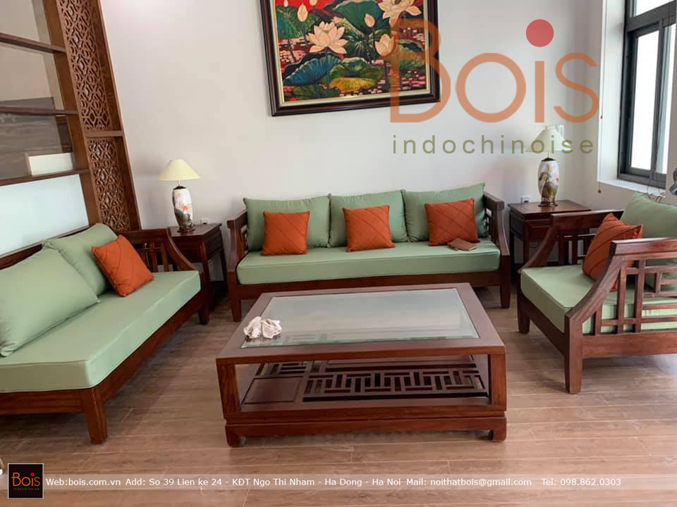 Chọn bộ sofa gỗ có thiết kế phù hợp với phòng khách