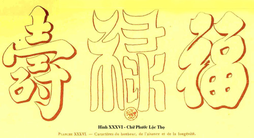 hoa văn họa tiết sử dụng trong phong cách nội thất Đông dương chữ Phước Lộc Thọ