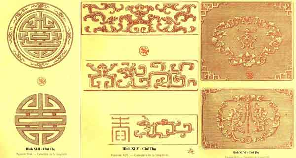 hoa văn họa tiết sử dụng trong phong cách nội thất indochine chữ thọ