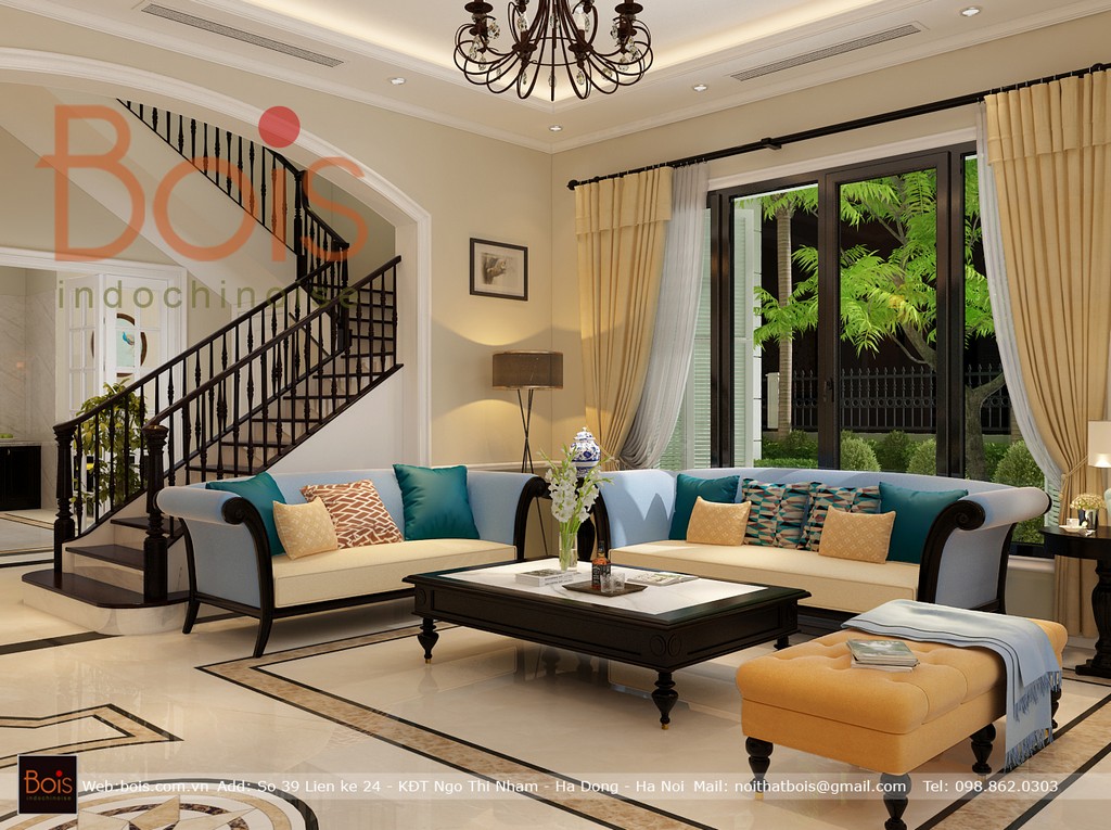 Các vật dụng nội thất như đèn trần, giường, ghế sofa… vẫn được các kiến trúc sắp xếp tài tình đảm bảo tính tiện dụng và giữ nguyên vẻ đẹp phong cách Indochine.