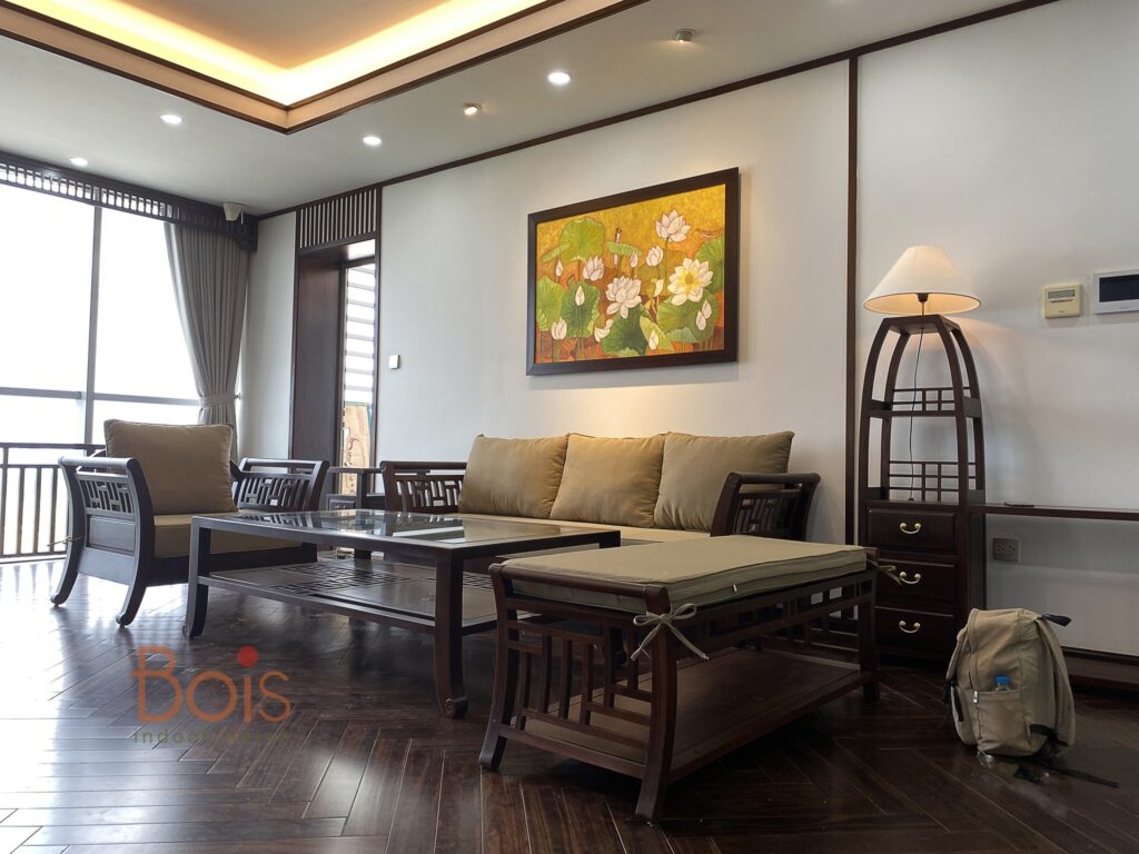 Sofa Grand Bois trong không gian Indochine. Công trình cải tạo Thăng Long Number One